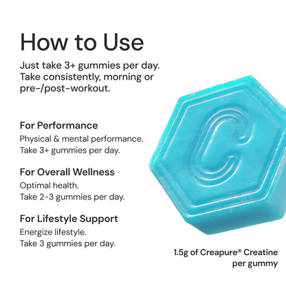 Create Creatine Monohydrate Gummies | 1.5g Creapure per Gummy | Orange Flavour | Vegan