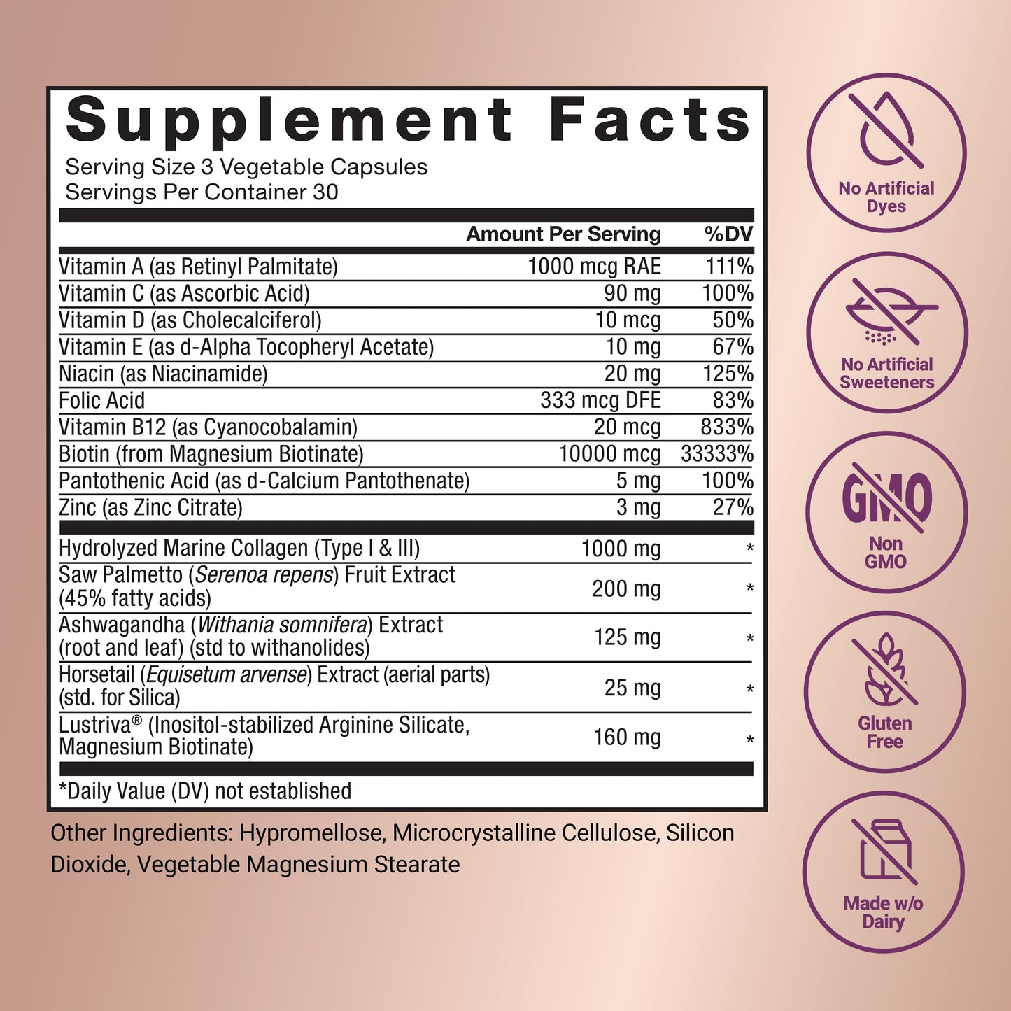 Force Factor Hair Growth Accelerator Multivitamin | Lustriva, Biotin & Vitamins A–E | 90 Capsules