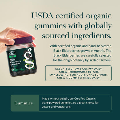 GaiaKids Black Elderberry Daily Gummies for Kids — 40 Gummies