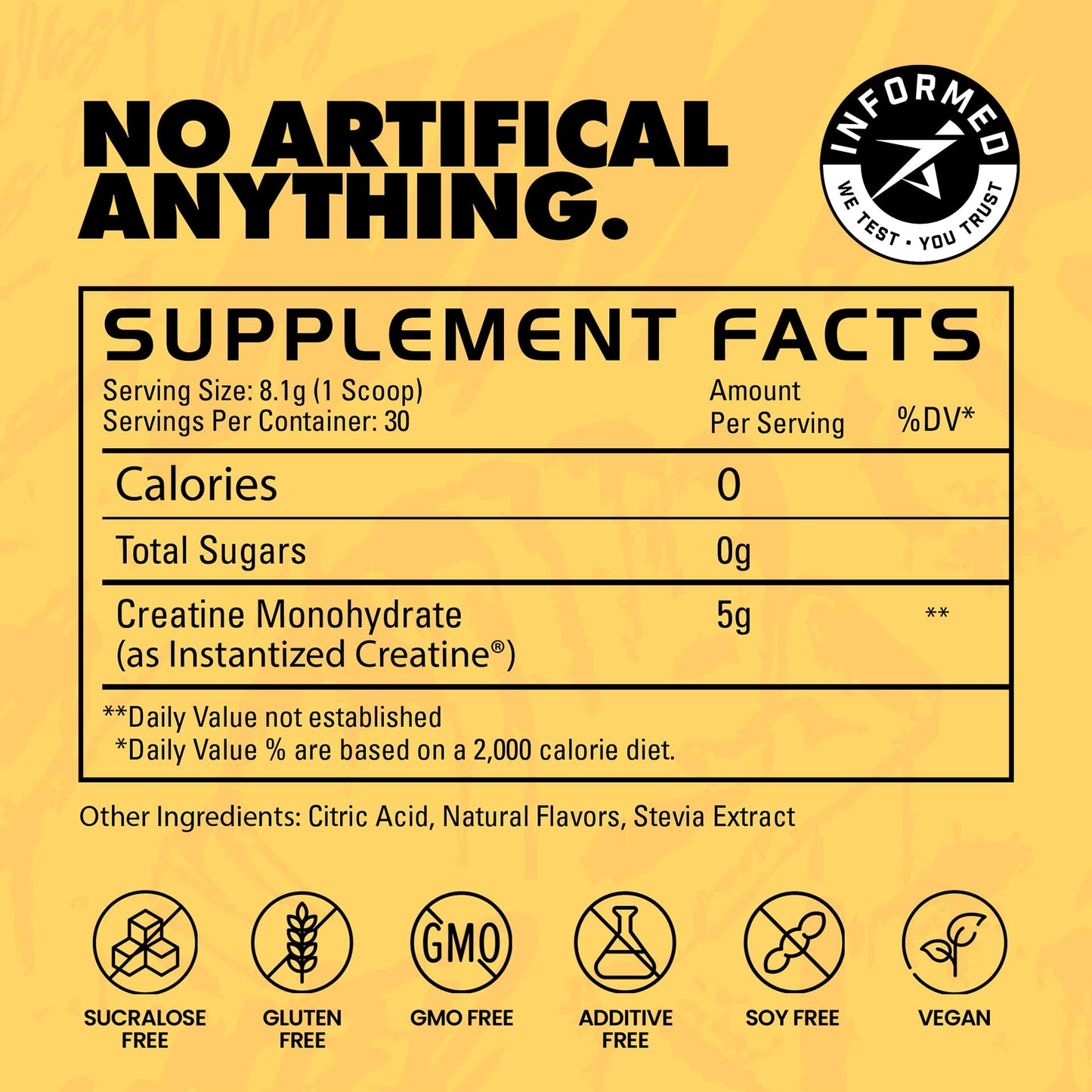 Gains in Bulk Instantized Creatine Monohydrate – Sweet Lemonade 30 Servings