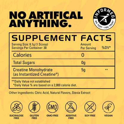 Gains in Bulk Instantized Creatine Monohydrate – Sweet Lemonade 30 Servings