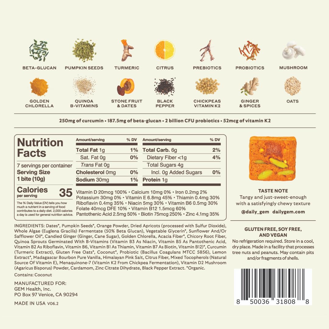 GEM Daily Multivitamin Bite – Real-Food Nutrition for Women & Men | 28 Servings