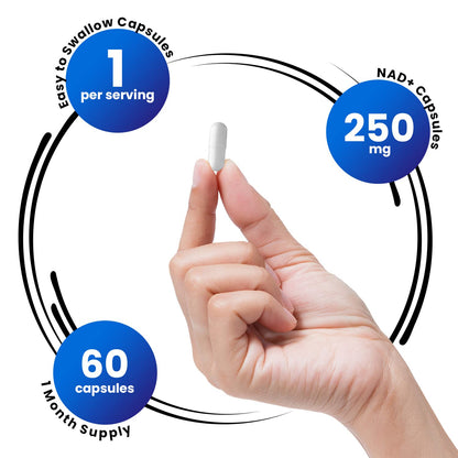 Genex NAD+ 250mg – 60 Capsules | Actual NAD+ Not a Precursor