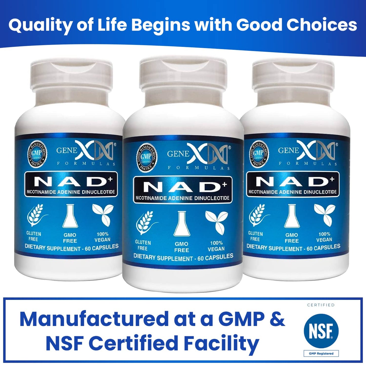 Genex NAD+ 250mg – 60 Capsules | Actual NAD+ Not a Precursor