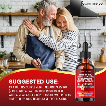 Liposomal Berberine & Ceylon Cinnamon Liquid Drops with Moringa 4oz