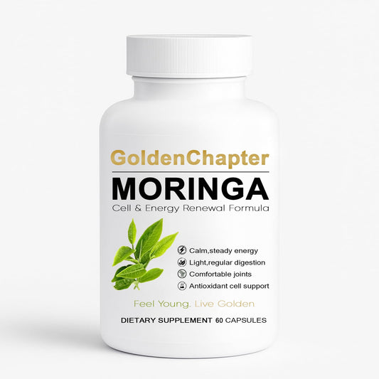 Golden Chapter Moringa Capsules with Iron, Magnesium, B12 & Vitamin C 60ct
