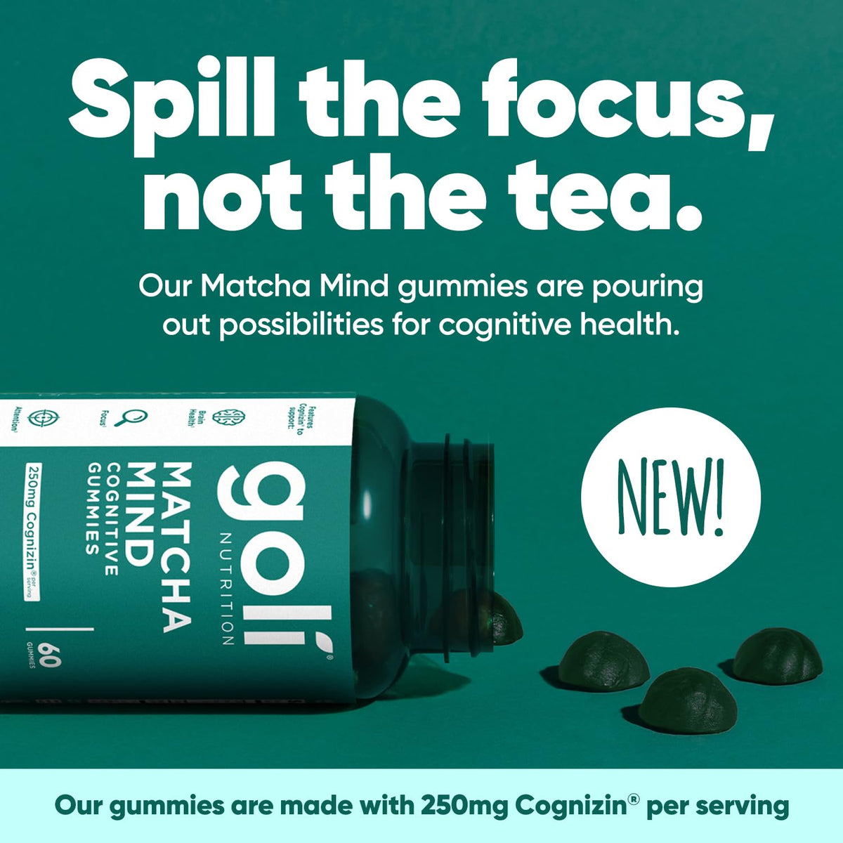 Goli Matcha Mind Gummies – Matcha & Cognizin | 180 Gummies - Calm Era