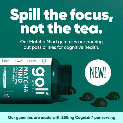 Goli Matcha Mind Gummies – Matcha & Cognizin | 180 Gummies - Calm Era