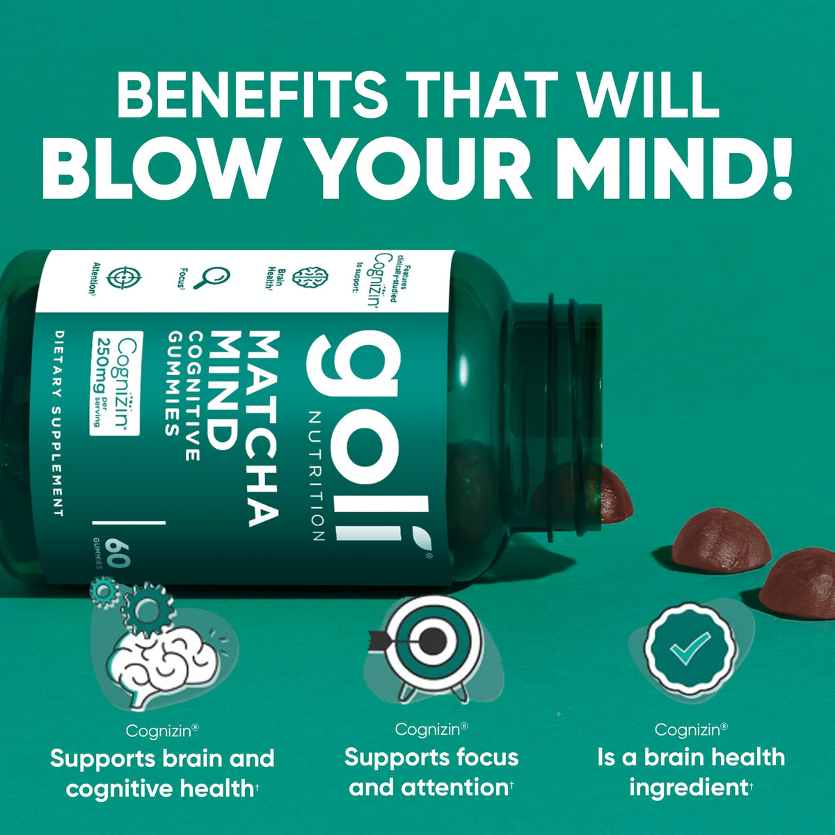 Goli Matcha Mind Gummies – Matcha & Cognizin | 180 Gummies - Calm Era
