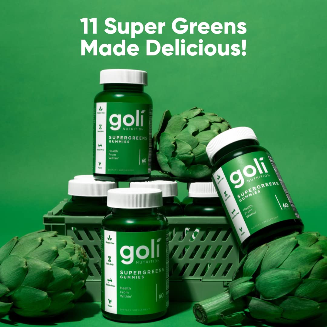 Goli Supergreens Gummies with Probiotics – 5 Pack | 300 Gummies - Calm Era