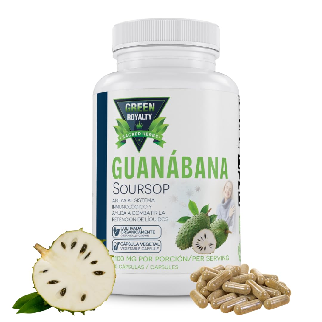 Graviola Soursop Capsules 1100mg — 90 Vegan Capsules, Made in USA