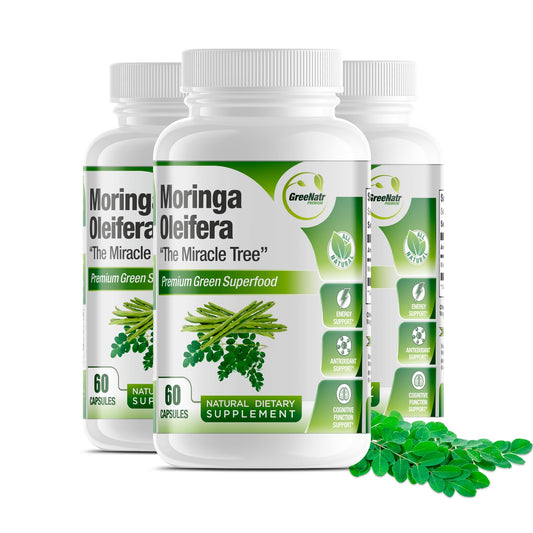 GreeNatr Pure Moringa Oleifera Capsules 1000mg | 3-Bottle Pack