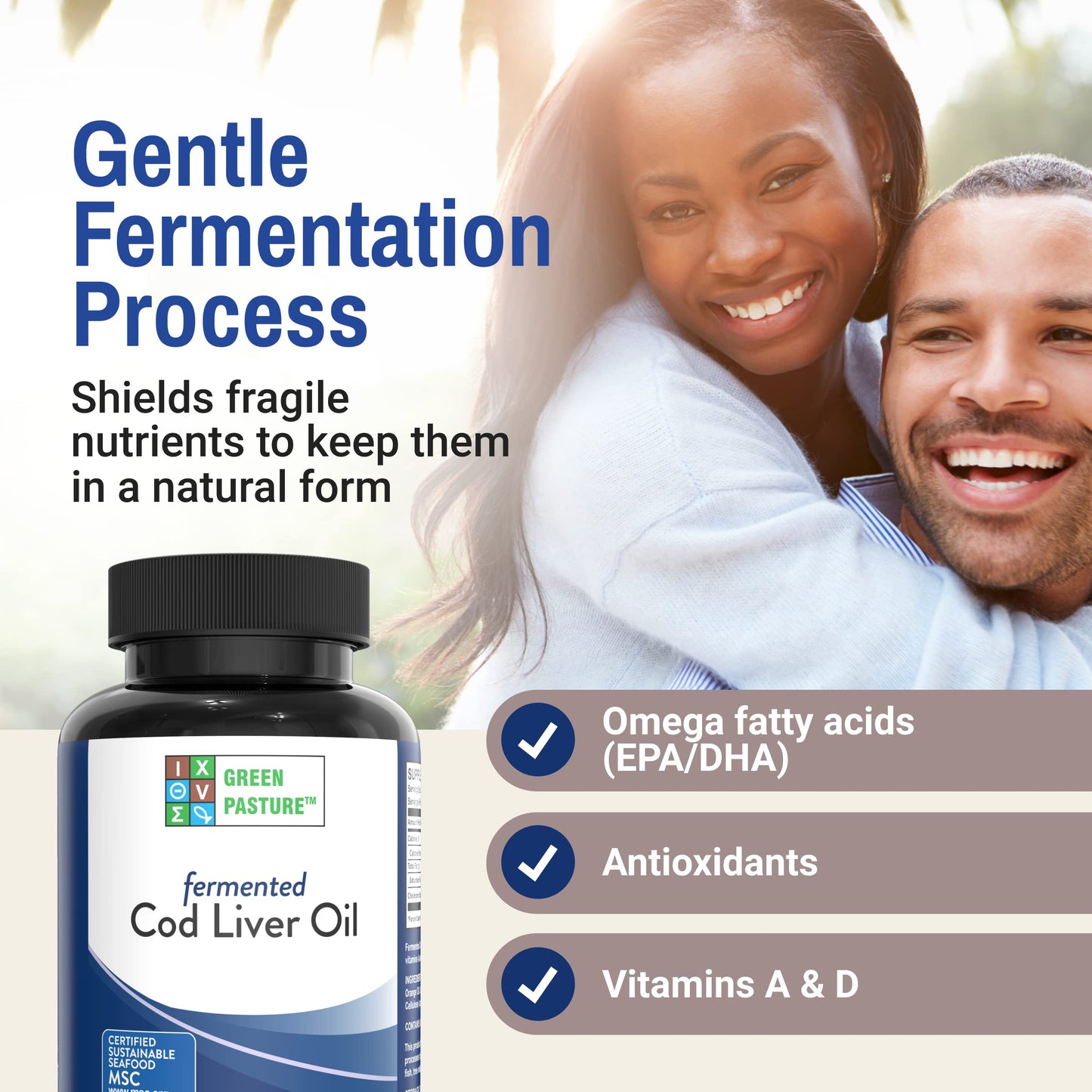 Green Pasture Fermented Cod Liver Oil Orange Flavour – 120 Capsules