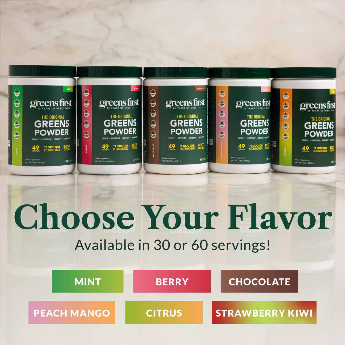Greens First Original Greens Powder – Peach Mango | 60 Servings - Calm Era