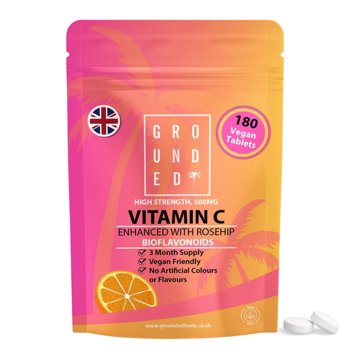 Grounded Vitamin C 500mg with Rosehip & Bioflavonoids
