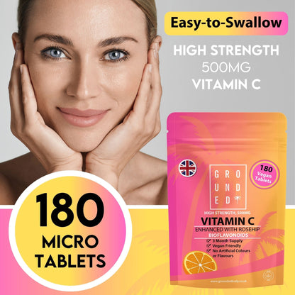 Grounded Vitamin C 500mg with Rosehip & Bioflavonoids