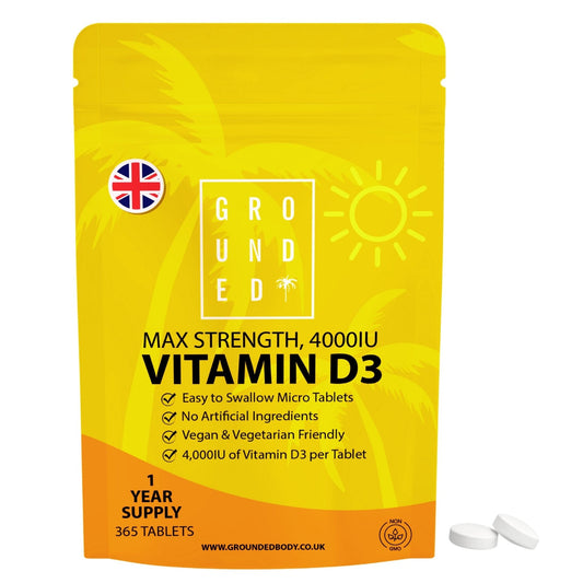 Grounded Vitamin D3 4000 IU – 365 Tablets, High-Strength Daily Supplement