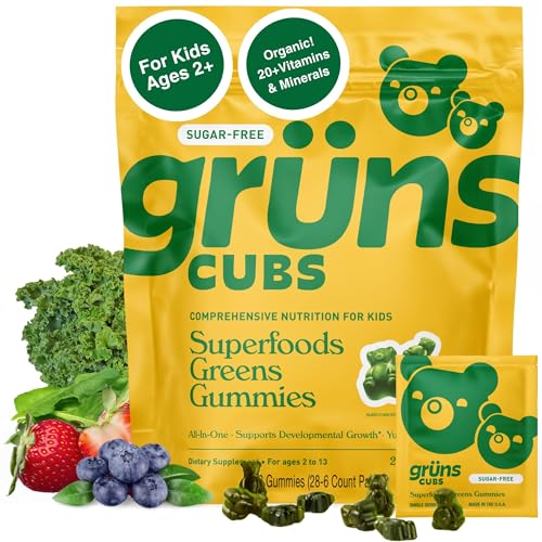 Grüns Multivitamin for Kids – Sugar-Free Super Greens Gummies 28ct