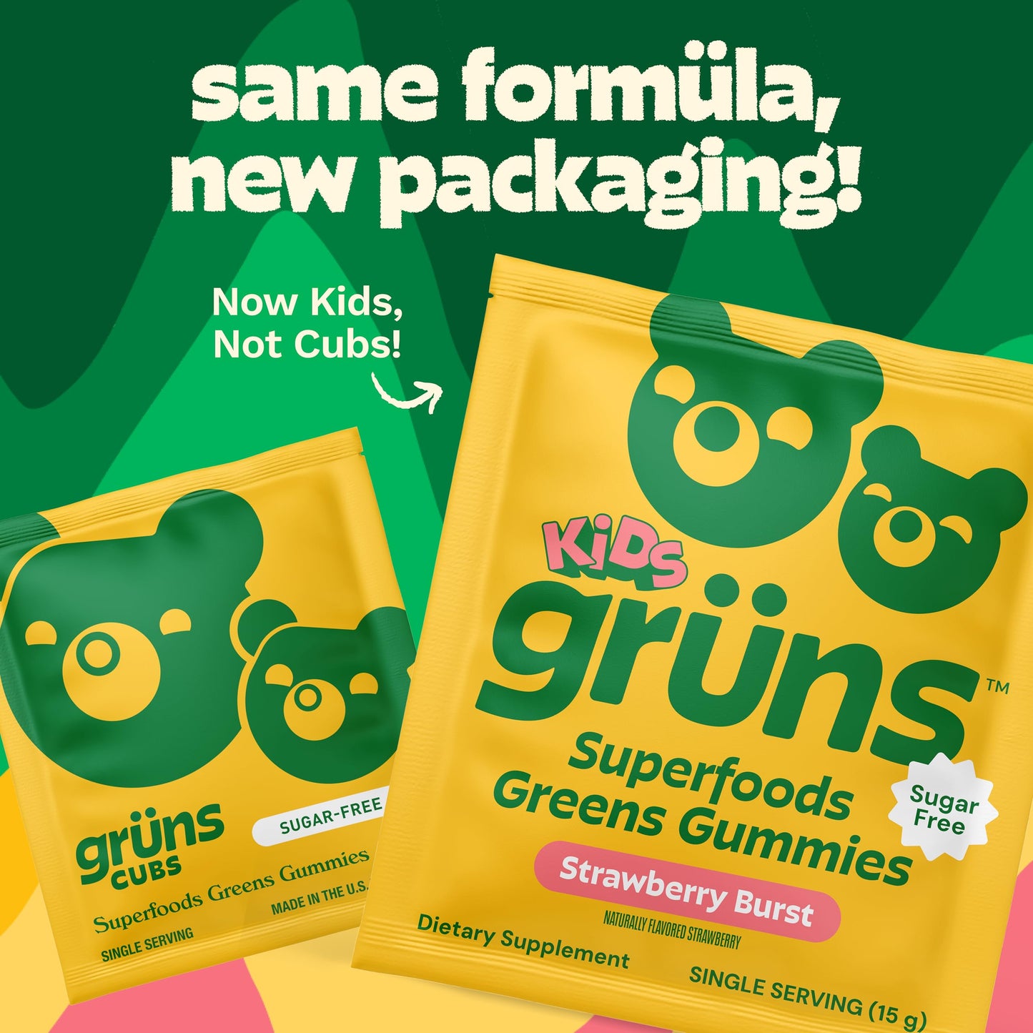 Grüns Multivitamin for Kids – Sugar-Free Super Greens Gummies 28ct