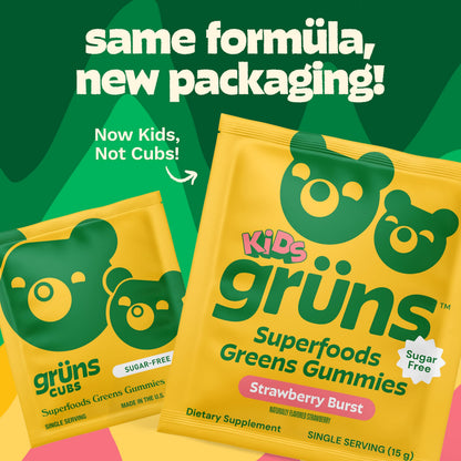 Grüns Multivitamin for Kids – Sugar-Free Super Greens Gummies 28ct