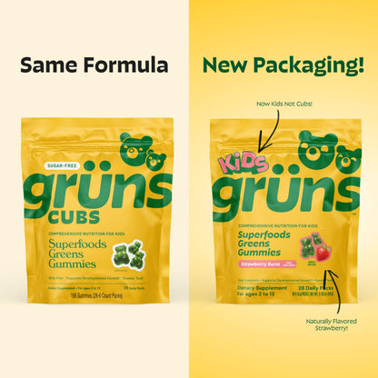 Grüns Kids Multivitamin Gummies – Super Greens 28ct