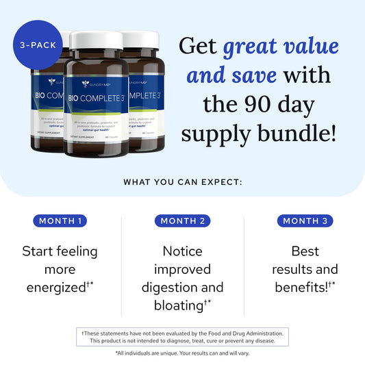 Gundry MD Bio Complete 3 – Prebiotic, Probiotic & Postbiotic 90-Day Supply - Calm Era