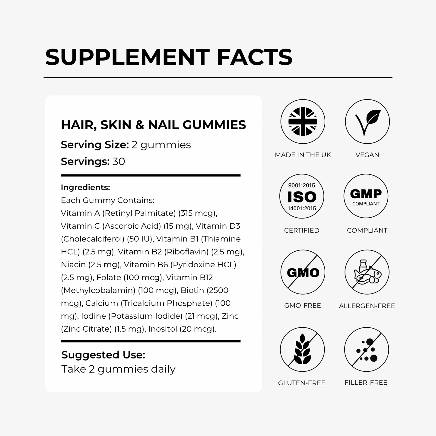 Charava Hair, Skin & Nails Gummies with Biotin