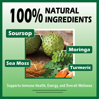 Herbavita Soursop Liquid Drops 10-in-1 with Moringa & Sea Moss 1ml Daily