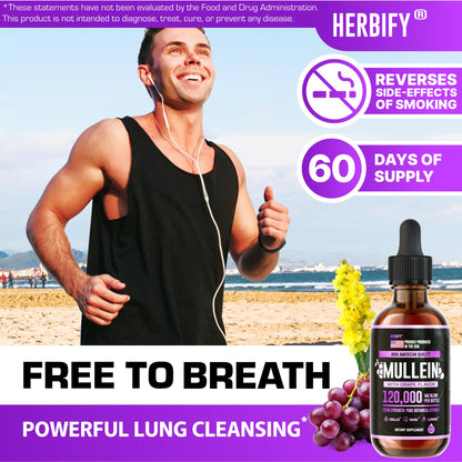 Herbify Mullein Drops Lung & Immune Support 4oz Grape