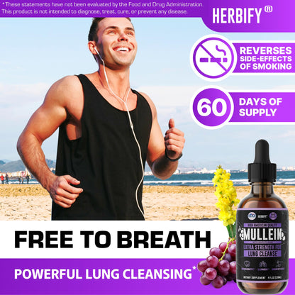 Herbify Mullein Drops Lung & Immune Support 4oz Grape
