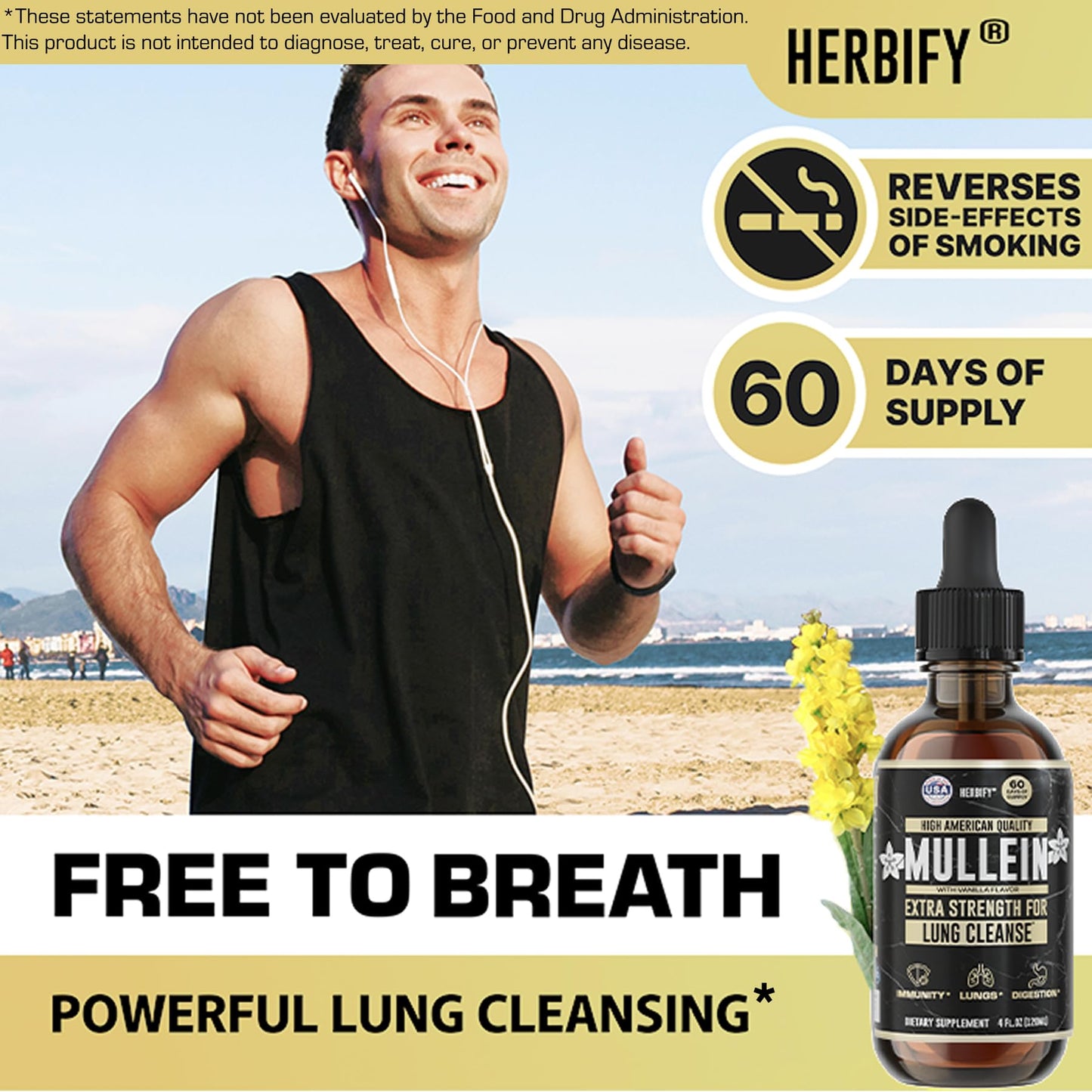 Herbify Mullein Drops – Vanilla 4oz