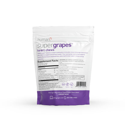 Humann SuperGrapes Chews – 100mg CoQ10 & Grape Seed Extract | From The Makers of SuperBeets, Grape Flavor, 60 Count - Calm Era