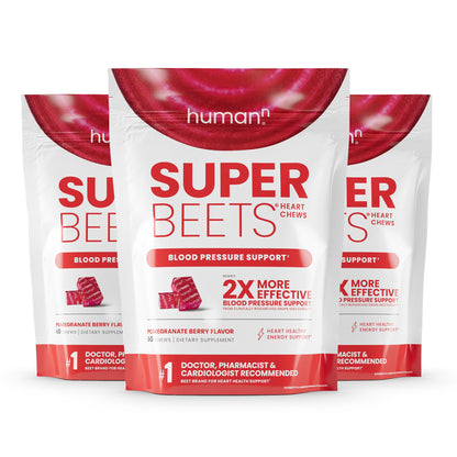 Super Beets blood pressure support product packaging on a white background