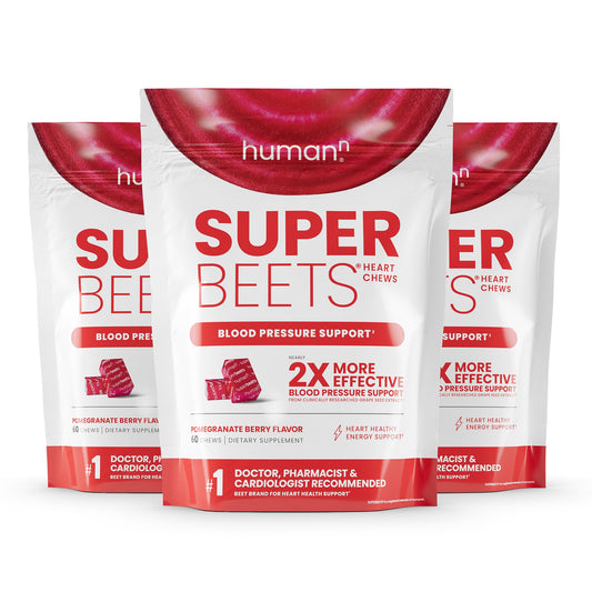 Super Beets blood pressure support product packaging on a white background
