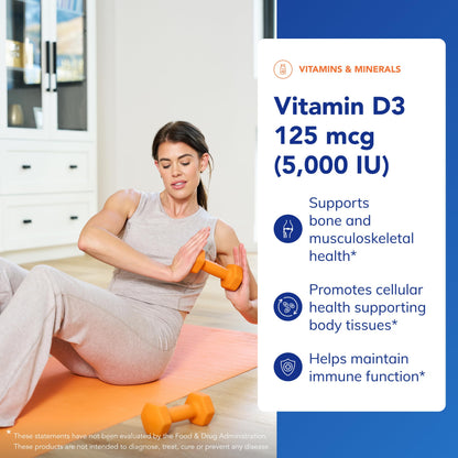 Pure Encapsulations Vitamin D3 5000IU 250 Capsules | Allergen-Free