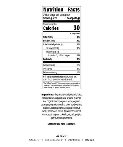 Isagenix Moringa Greens Powder 300g | 30 Servings | Non-GMO