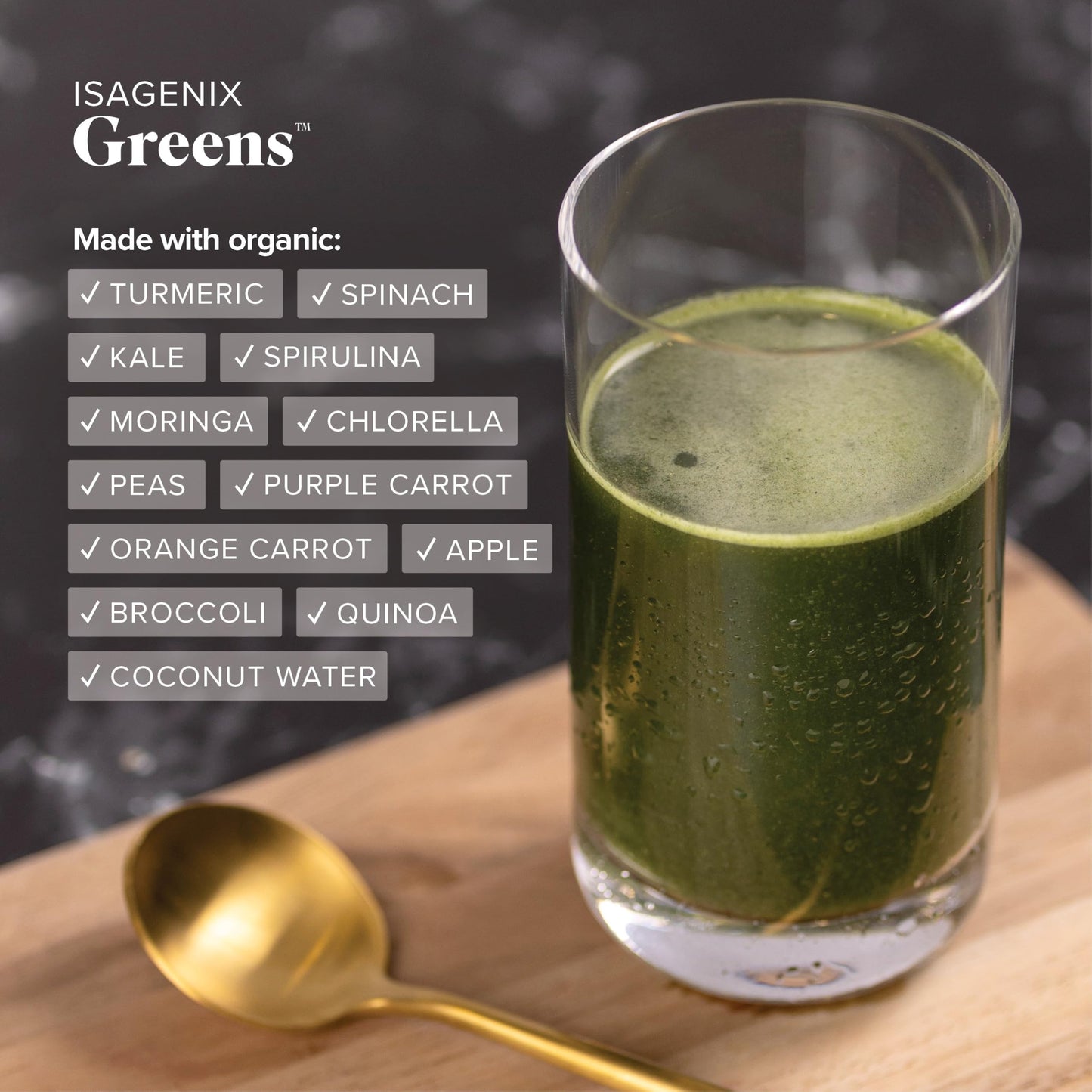 Isagenix Moringa Greens Powder 300g | 30 Servings | Non-GMO