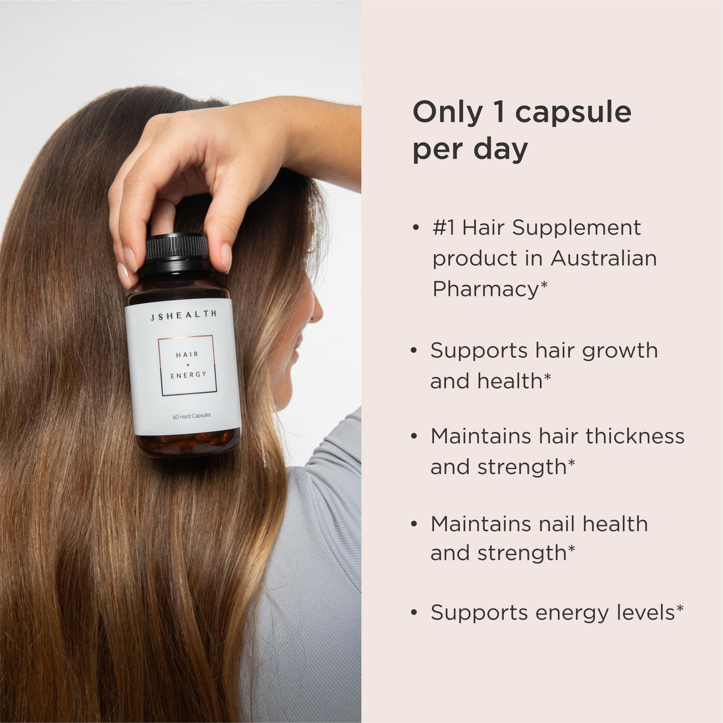 JSHealth Hair Formula – Zinc & Iodine Hair Growth Supplement 60 Capsules