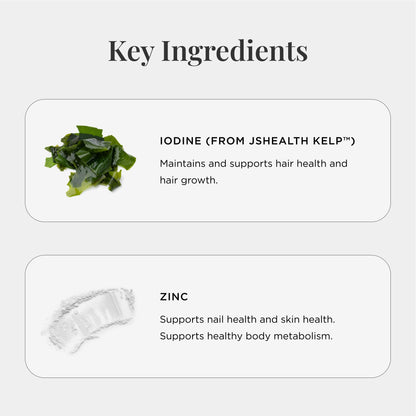 JSHealth Hair Formula – Zinc & Iodine Hair Growth Supplement 60 Capsules