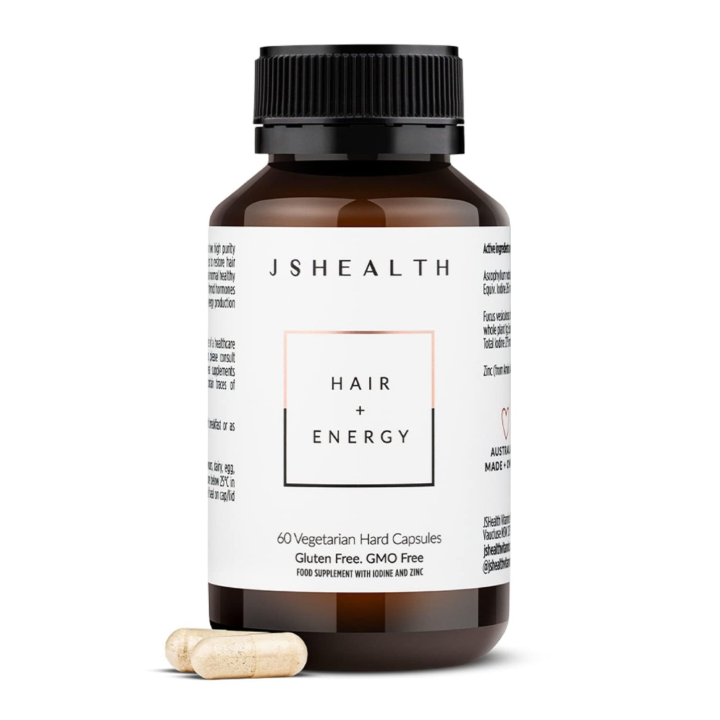 JSHealth Hair Formula – Zinc & Iodine Hair Growth Supplement 60 Capsules