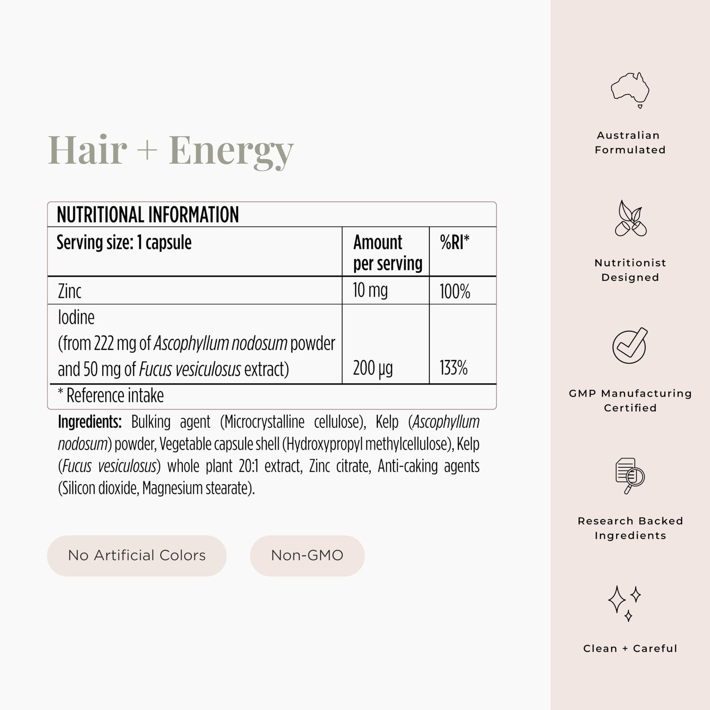 JSHealth Hair Formula – Zinc & Iodine Hair Growth Supplement 60 Capsules