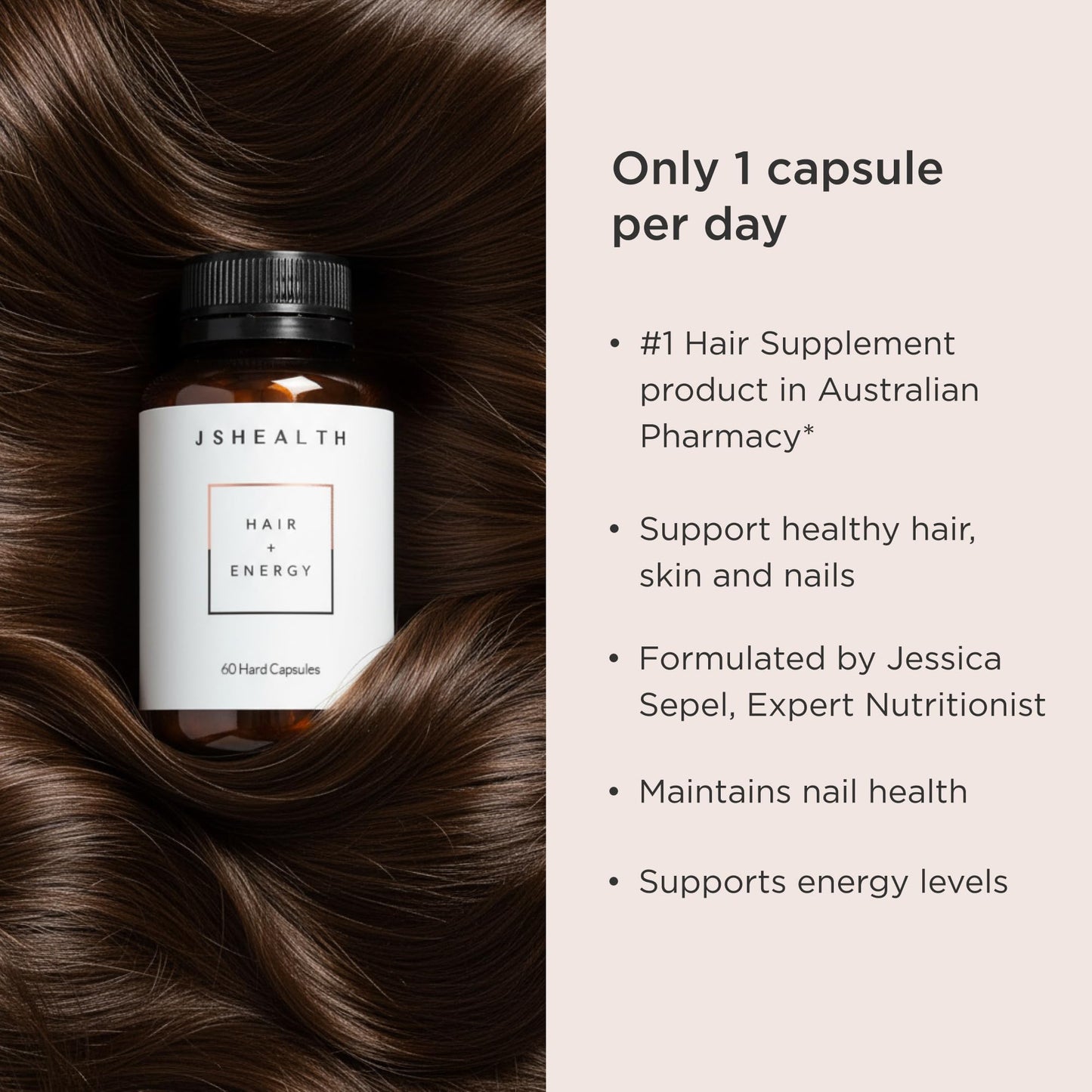 JSHealth Hair Formula – Zinc & Iodine Hair Growth Supplement 60 Capsules