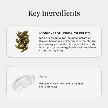 JSHealth Hair Formula – Zinc & Iodine Hair Growth Supplement 60 Capsules