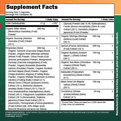 Clean Nutra Soursop Supplement with Moringa, Sea Moss & Berberine 90ct