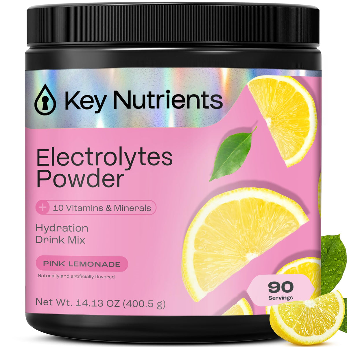 KEY NUTRIENTS Pink Lemonade Electrolyte Powder – No Sugar, 90 Servings, Hydration & Endurance, Made in USA - Calm Era