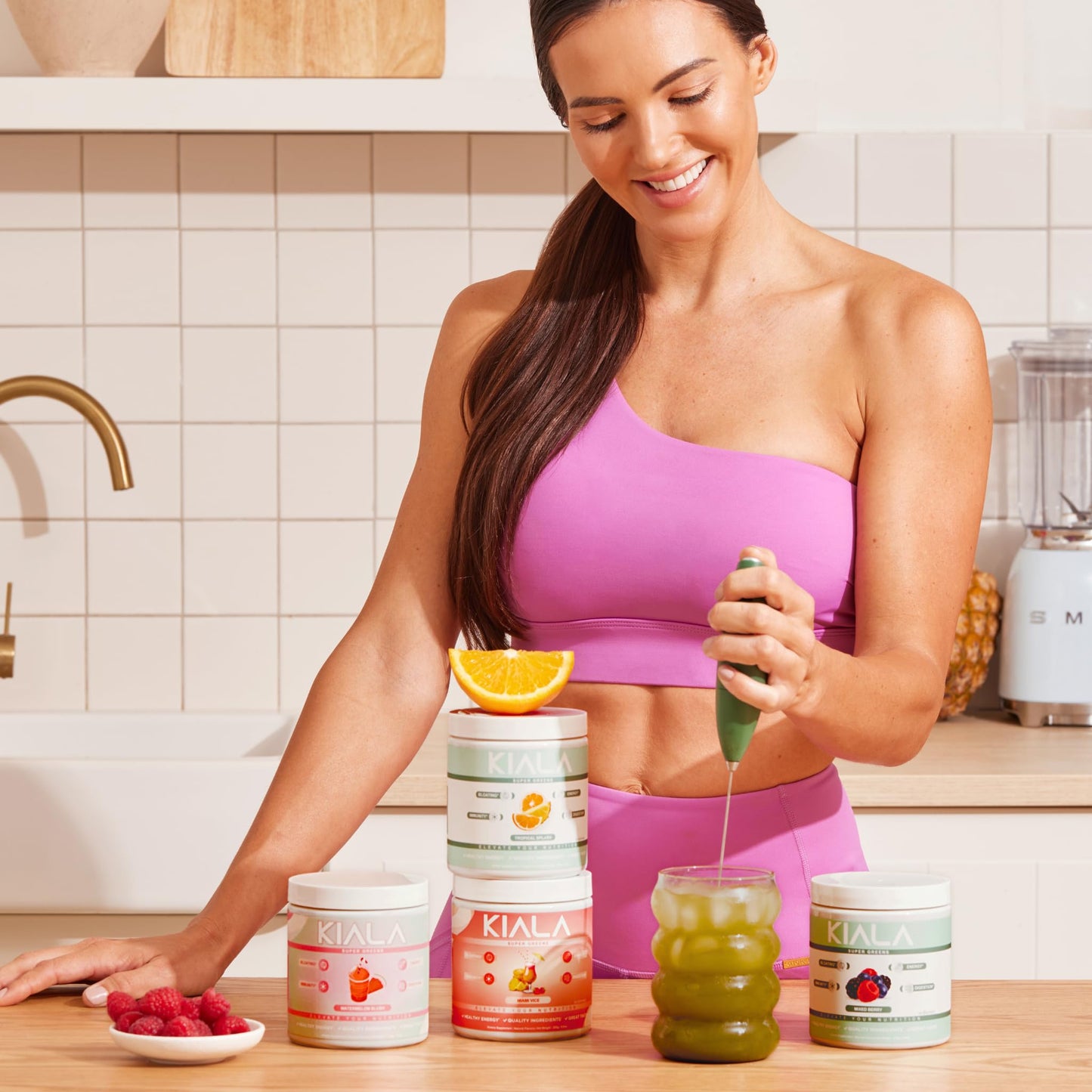 Kiala Nutrition Super Greens — Organic Greens Powder with Spectra Blend, Tropical Splash, 30 Servings