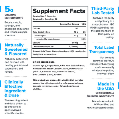 Legion Creatine Monohydrate Gummies – Lemon Drop | 30 Servings
