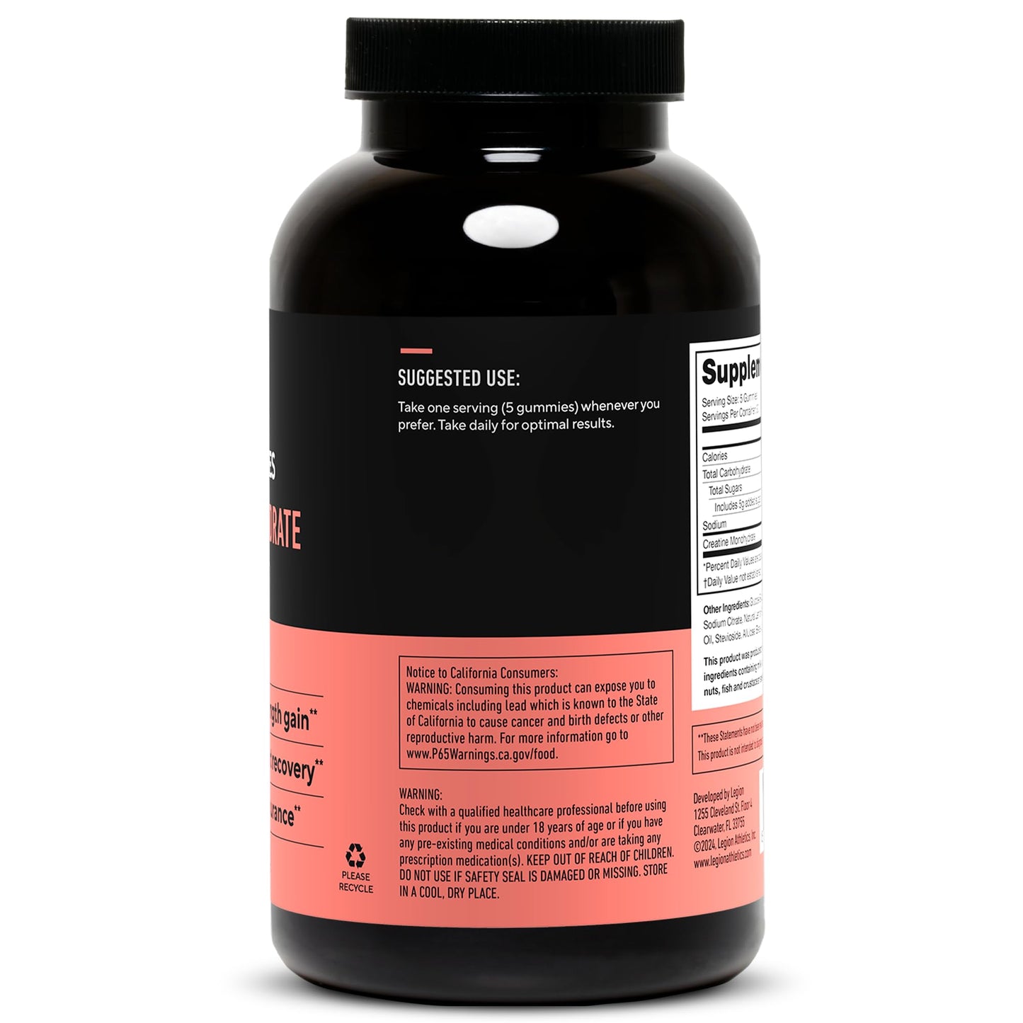 Legion Creatine Monohydrate Gummies – Lemon Drop | 30 Servings