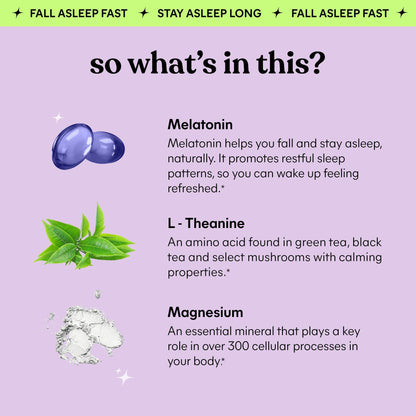 Lemme Sleep Gummies – 5mg Melatonin, Magnesium & L-Theanine Berry 60 Count