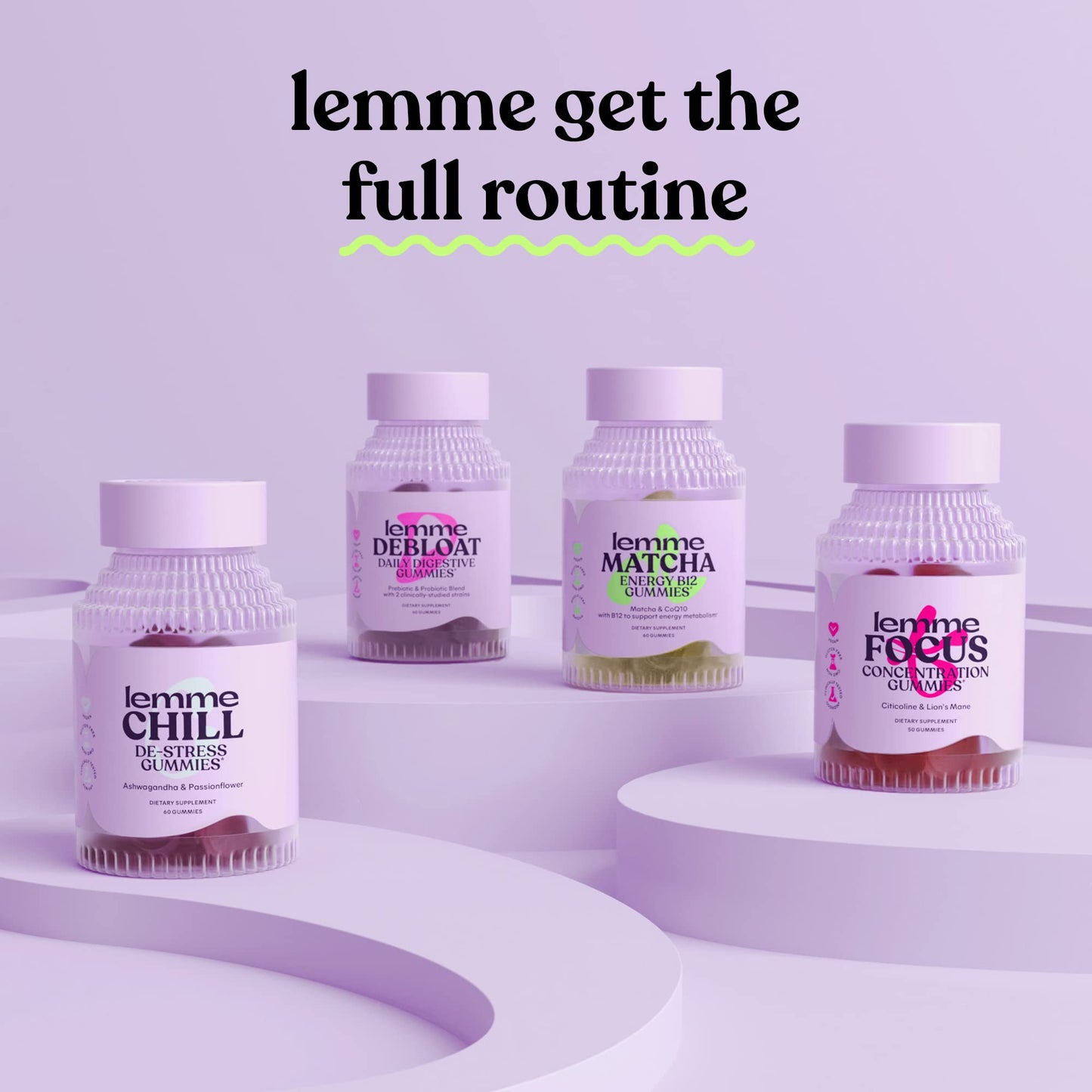 Lemme Sleep Gummies – 5mg Melatonin, Magnesium & L-Theanine Berry 60 Count